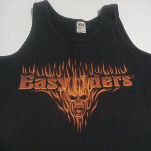 VTG Anvil Men's Easyriders Y2K Flaming Skull Tank Top Size XL